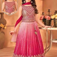 Lehenga Fille collection "Sounita" - Rose