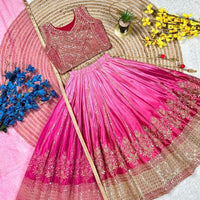 Lehenga Fille collection "Sounita" - Rose