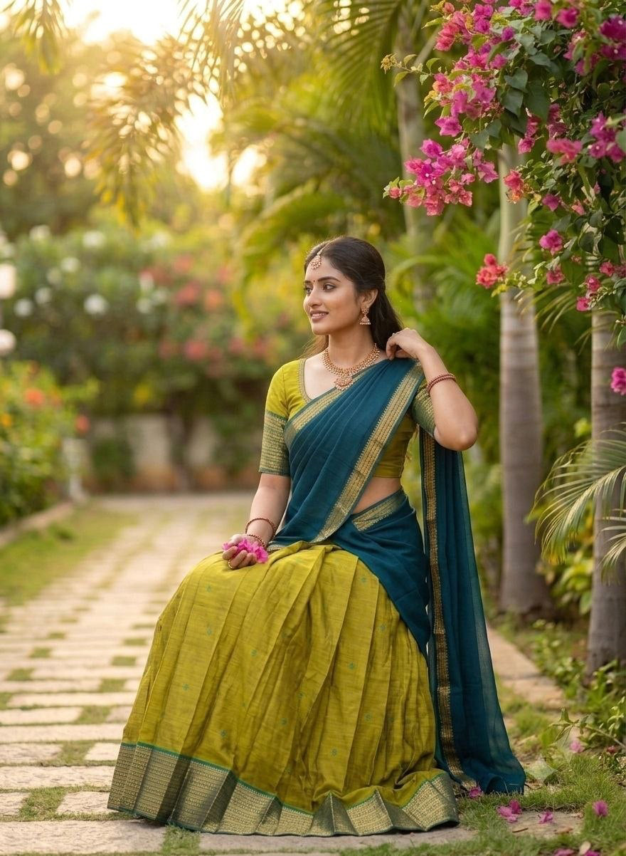 Lehenga collection "Kareena" - Vert anis