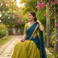 Lehenga collection "Kareena" - Vert anis