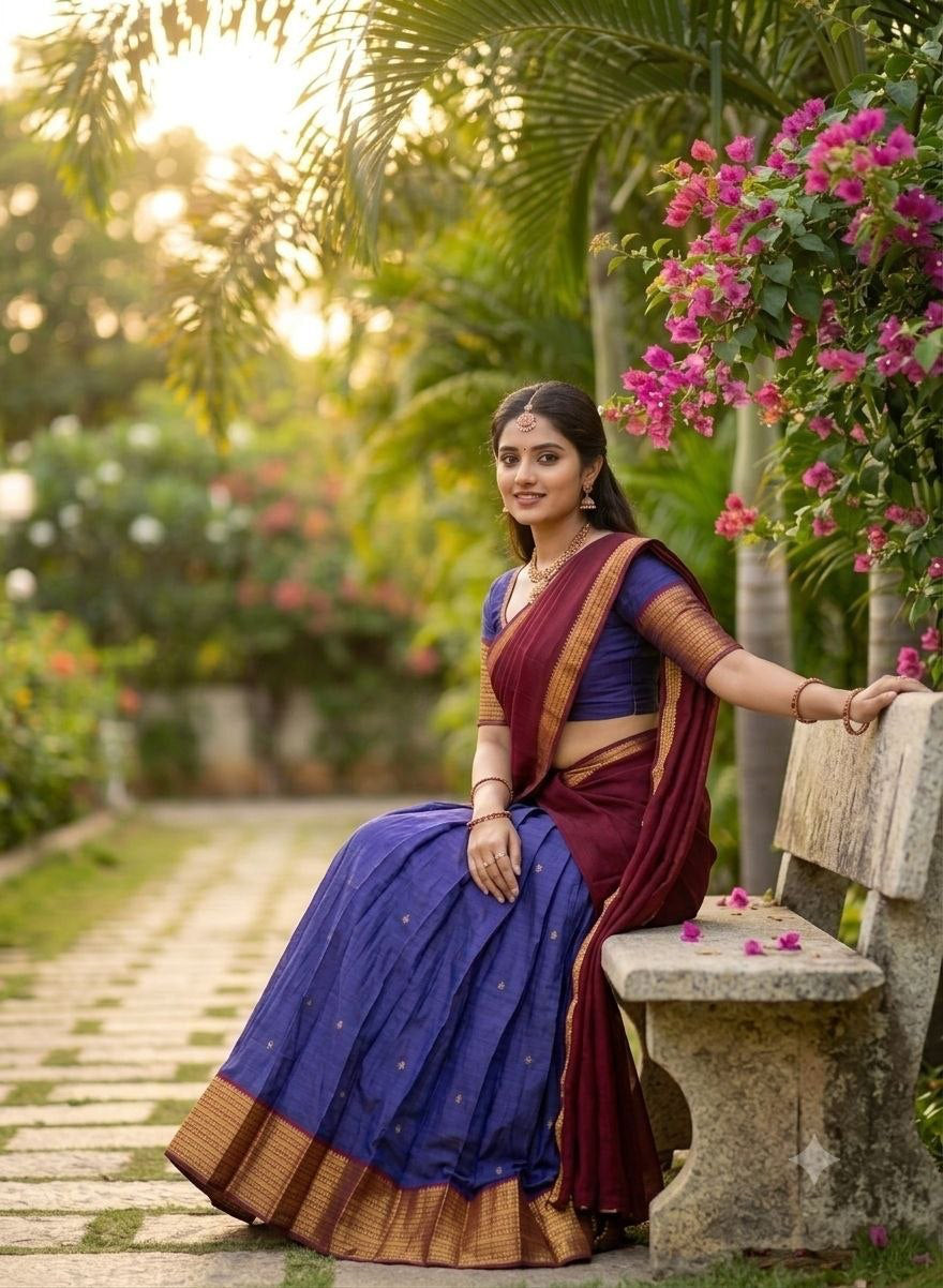 Lehenga collection "Kareena" - Bleu roi