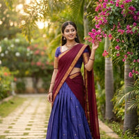 Lehenga collection "Kareena" - Bleu roi