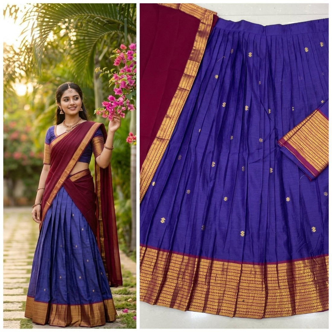Lehenga collection "Kareena" - Bleu roi