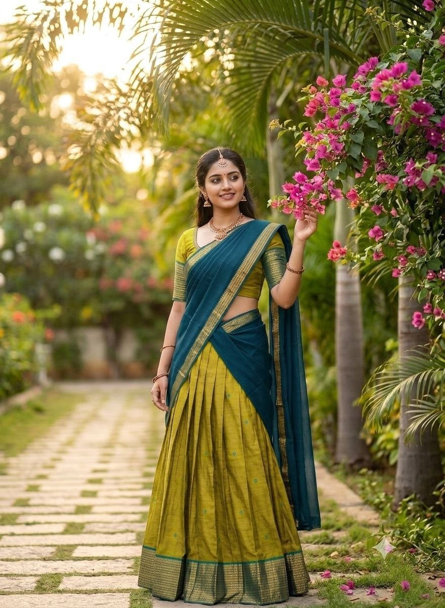 Lehenga collection "Kareena" - Vert anis