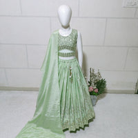 Lehenga Fille collection "Maya" - Vert menthe