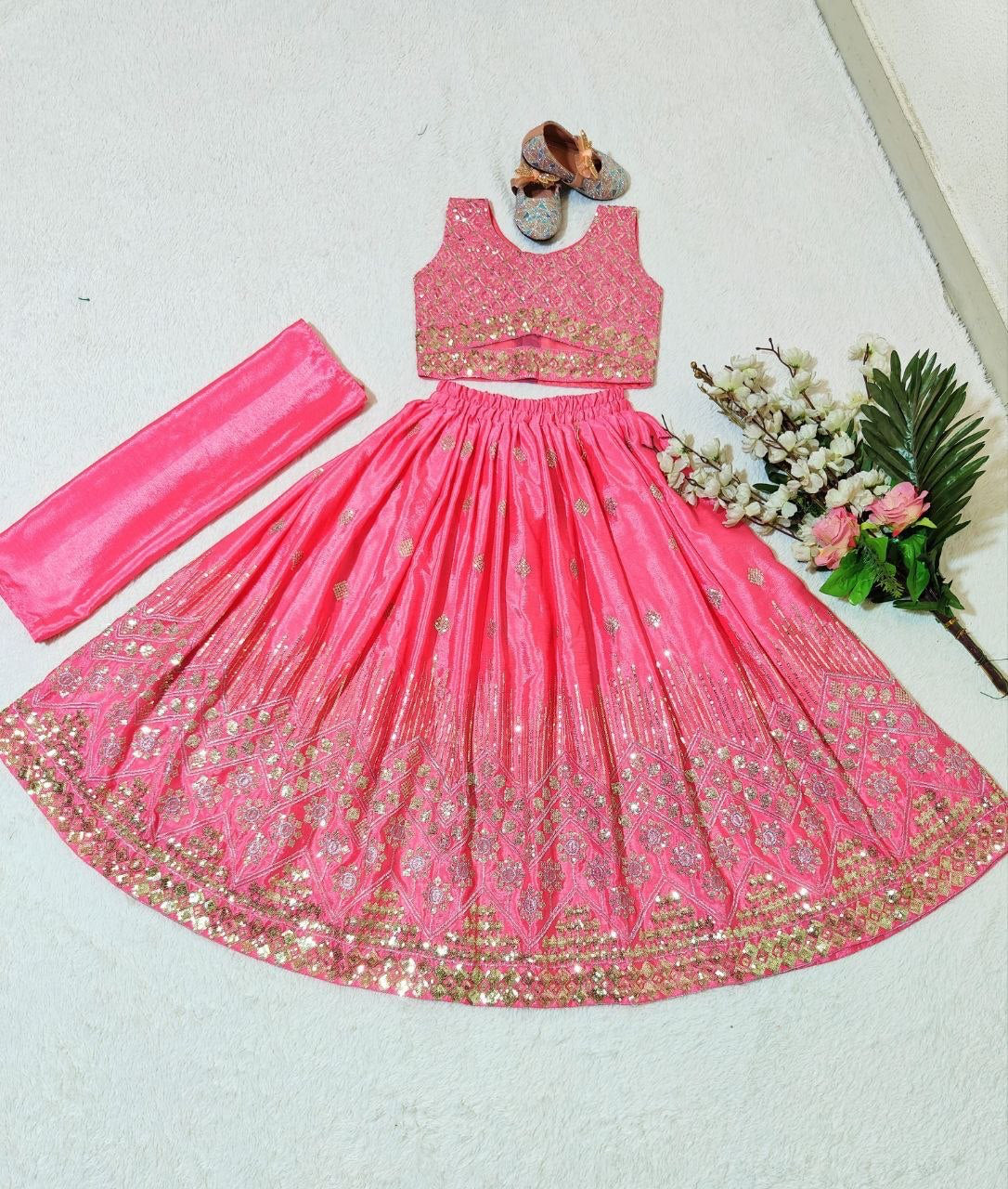 Lehenga Fille collection "Maya" - Rose