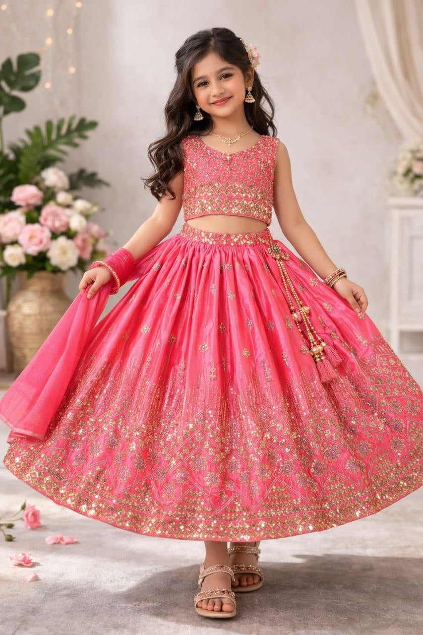 Lehenga Fille collection "Maya" - Rose