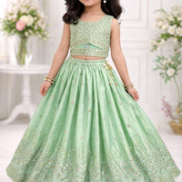 Lehenga Fille collection "Maya" - Vert menthe
