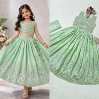 Lehenga Fille collection "Maya" - Vert menthe
