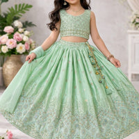 Lehenga Fille collection "Maya" - Vert menthe