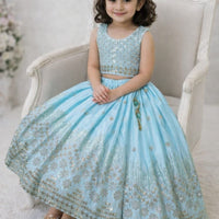 Lehenga Fille collection "Maya" - Bleu ciel