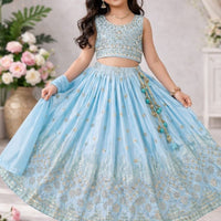 Lehenga Fille collection "Maya" - Bleu ciel