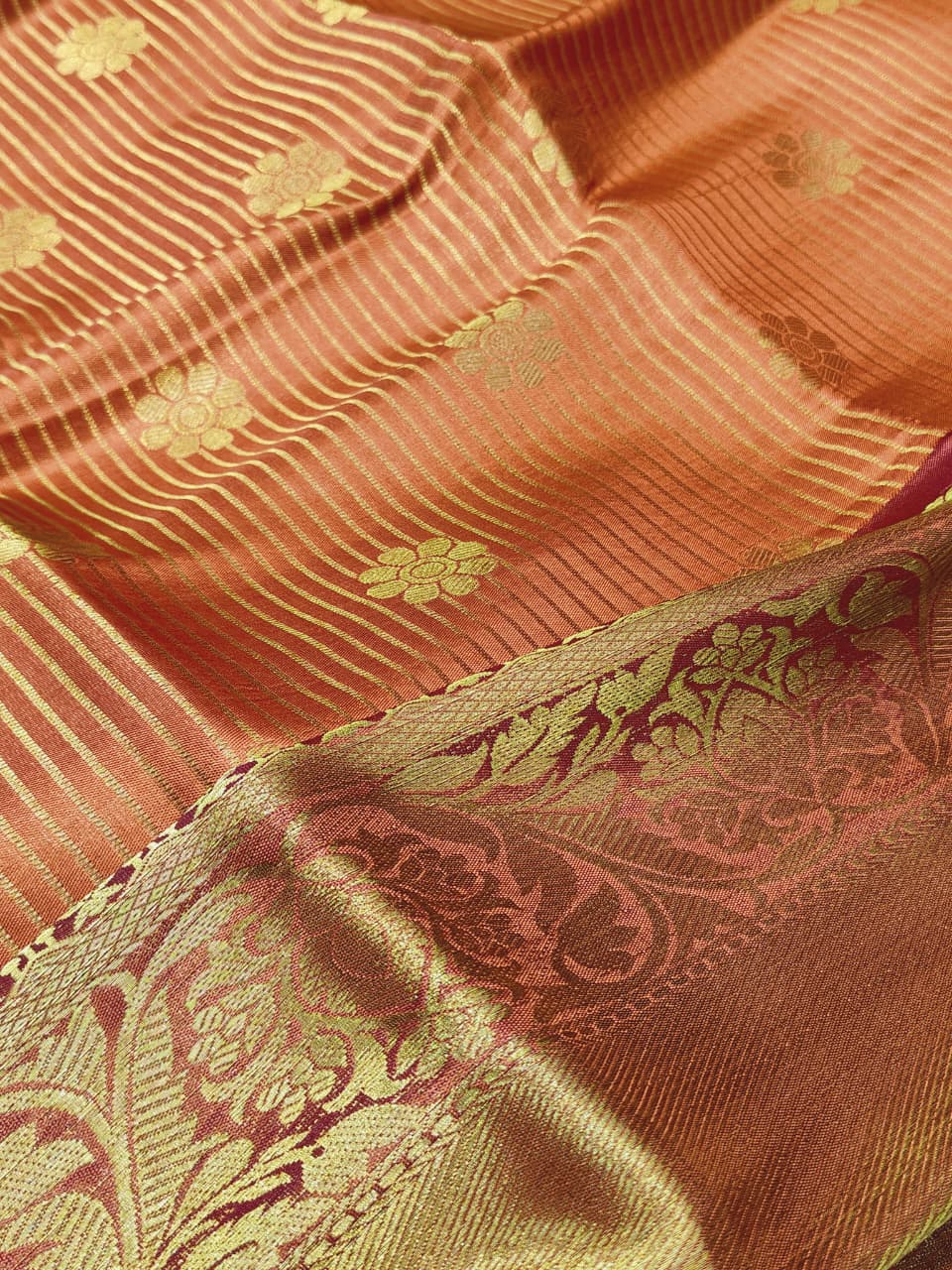 Sari "Ridika" - Orange rouille