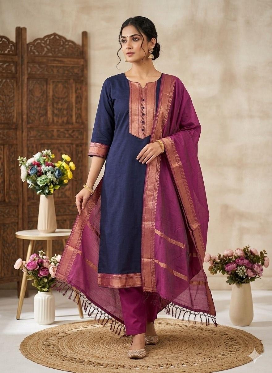 Punjabi "Dévy" - Bleu marine
