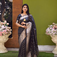 Sari noir - design 1 finition bronze