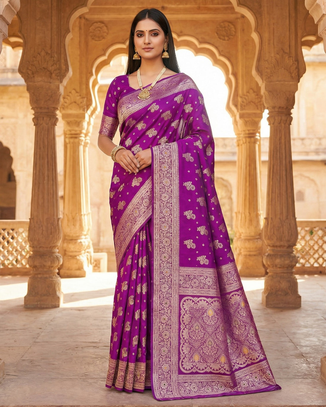 Sari "Mahika" - Violet prune