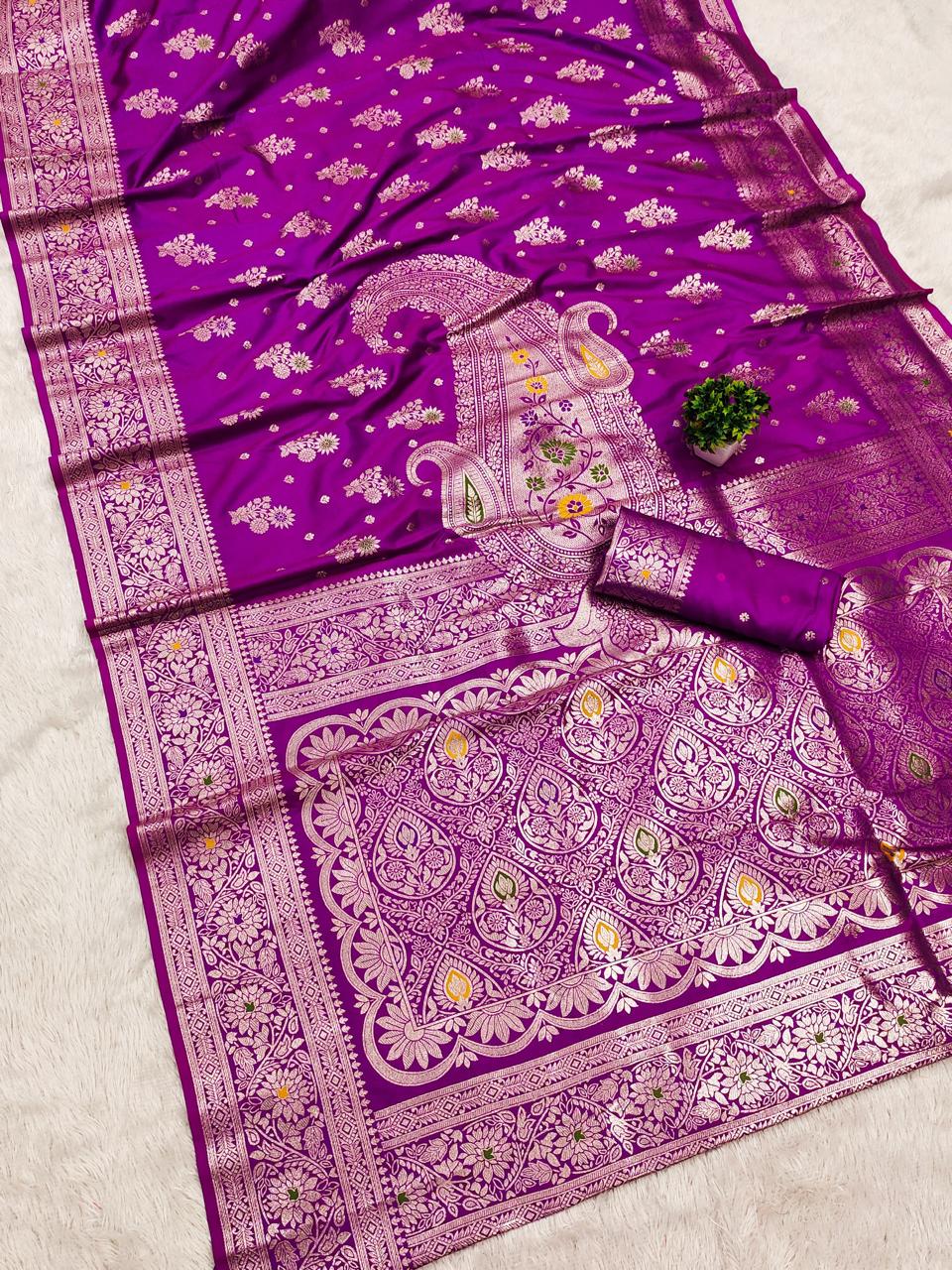Sari "Mahika" - Violet prune