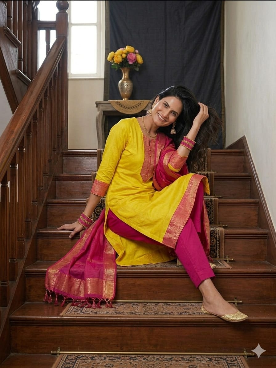 Punjabi "Dévy" - Jaune citron