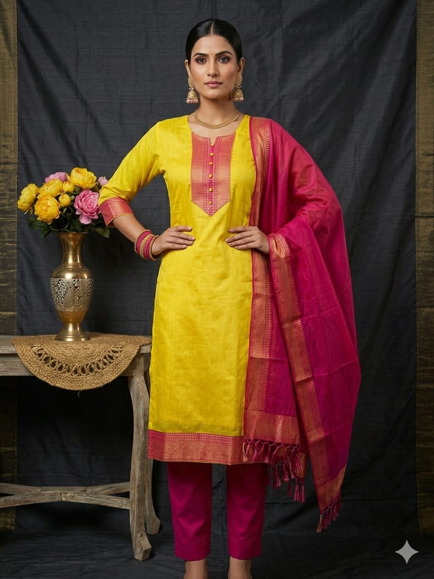 Punjabi "Dévy" - Jaune citron
