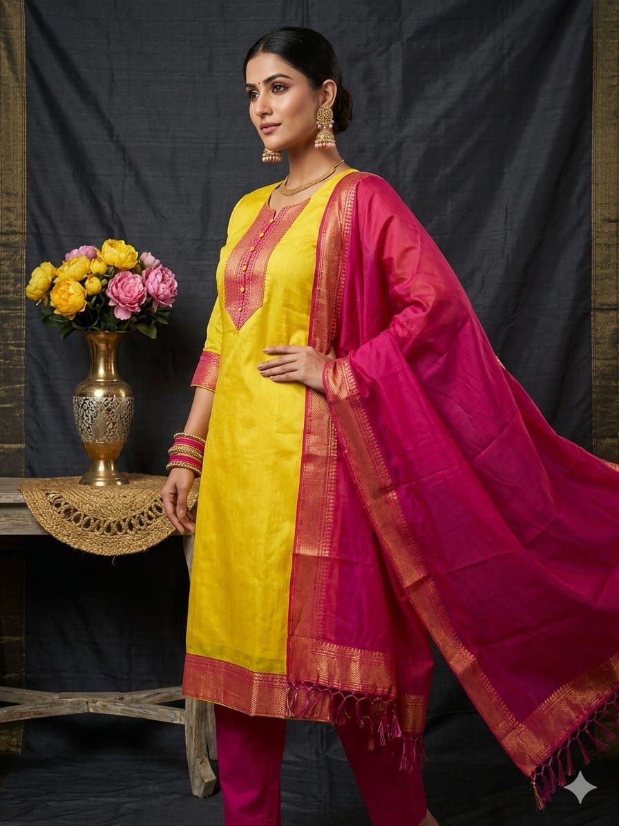 Punjabi "Dévy" - Jaune citron