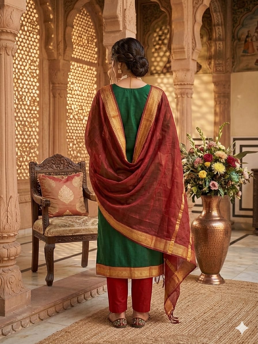 Punjabi "Dévy" - Vert emeraude