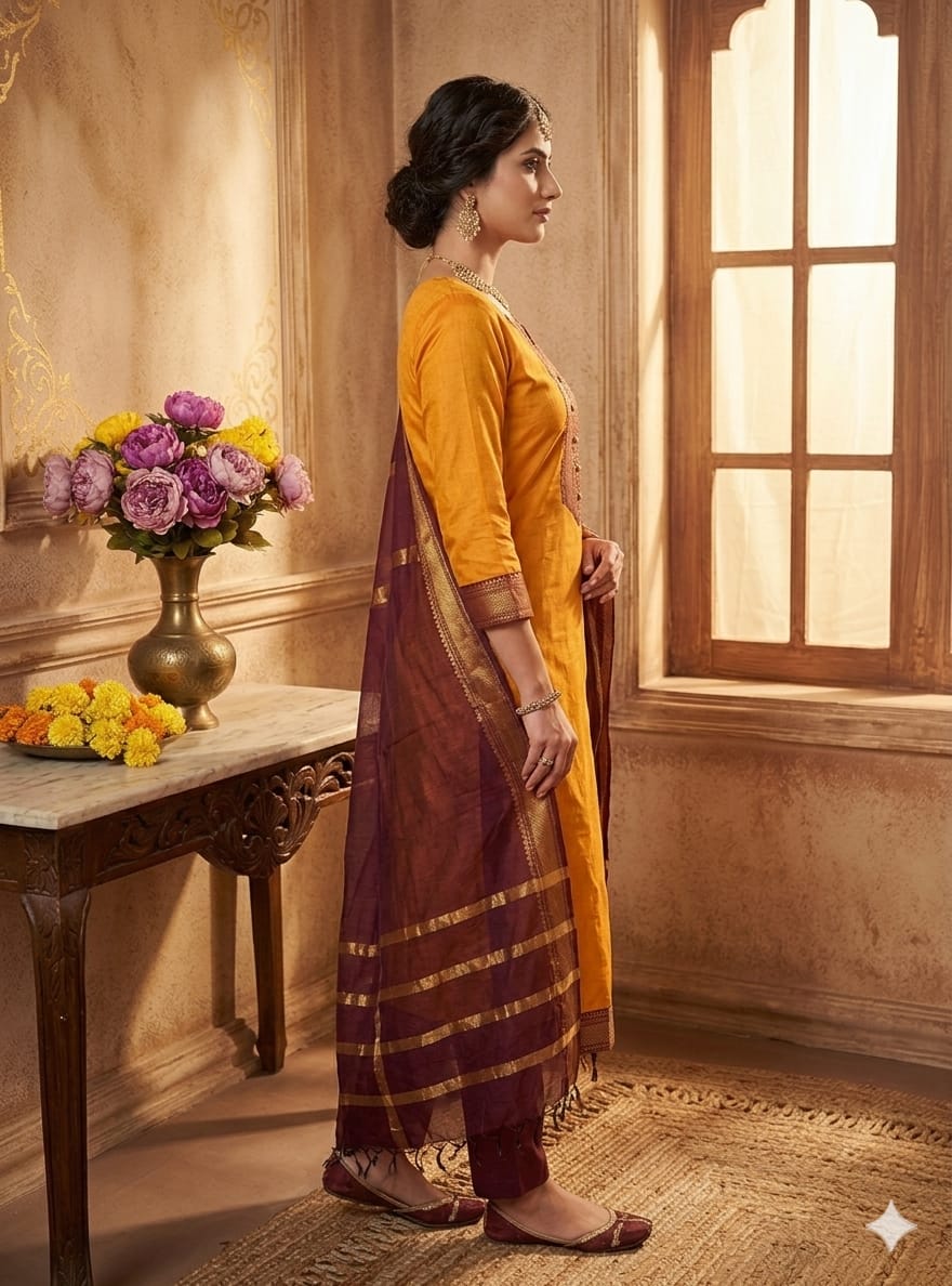 Punjabi "Dévy" - Orange safran