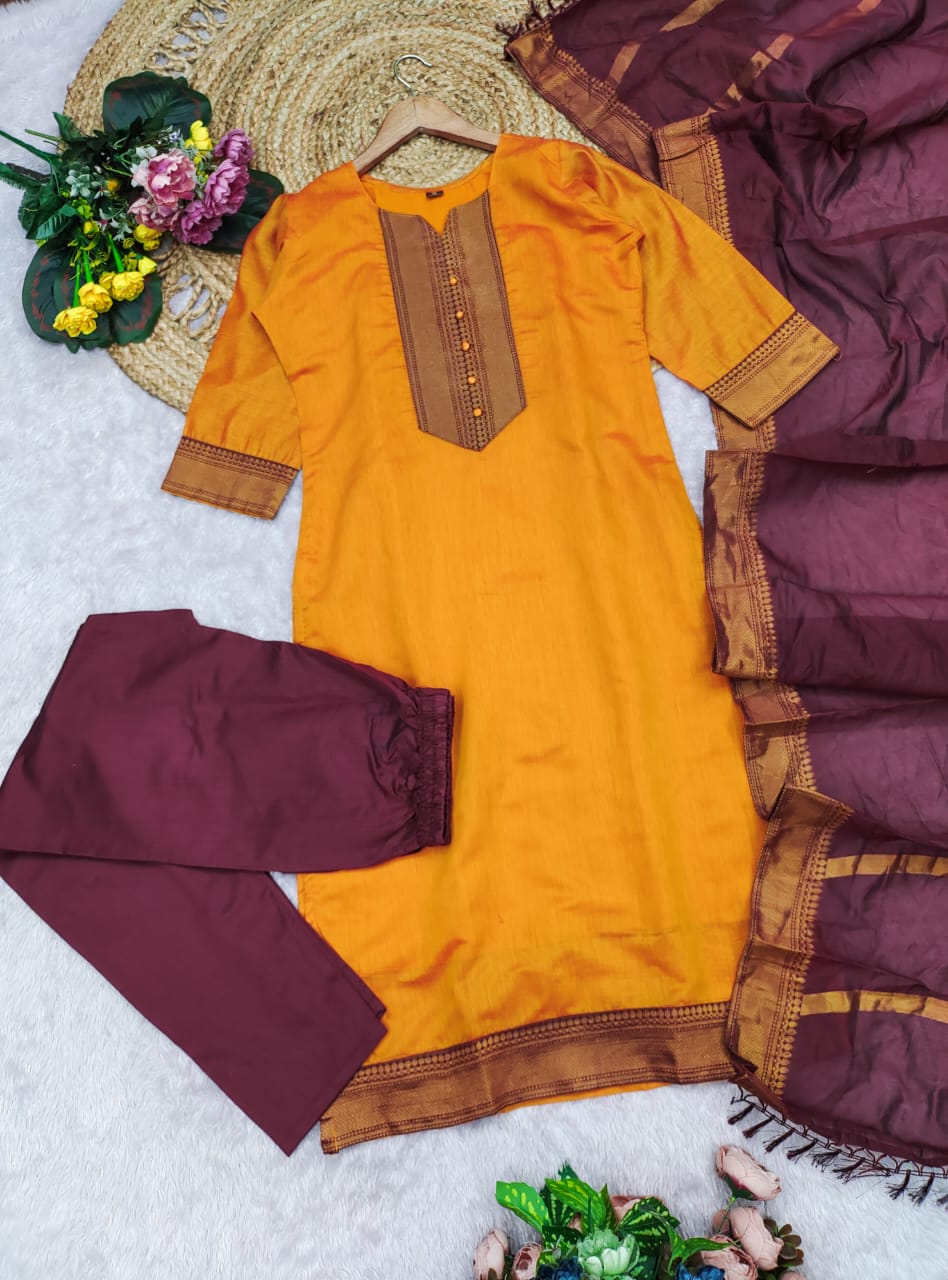 Punjabi "Dévy" - Orange safran