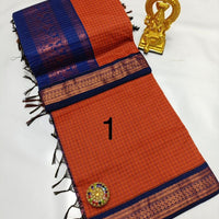 OFFRE SPÉCIALE - Sari Collection "Kalyani 2" à carreaux. Plusieurs coloris disponibles!