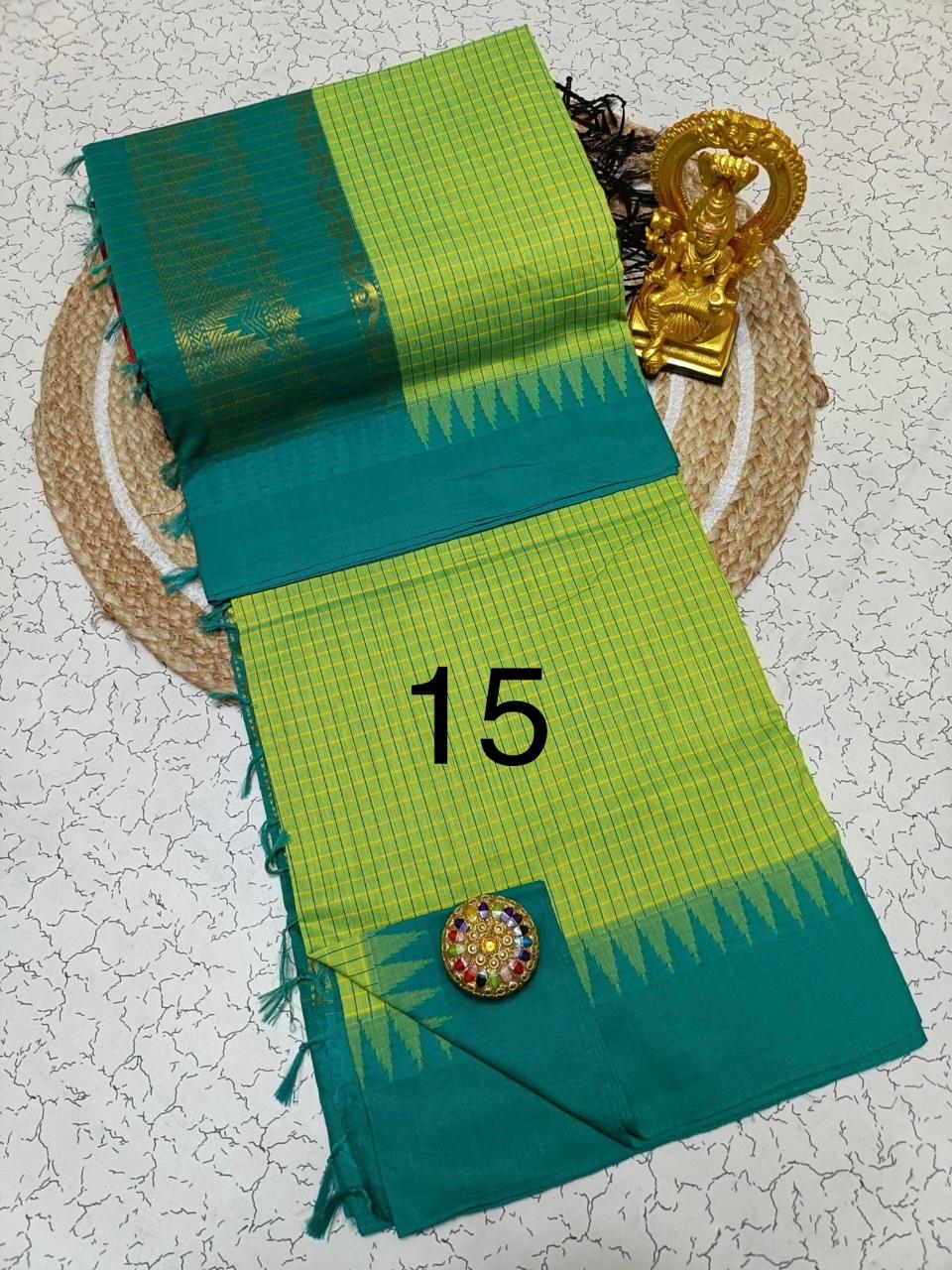 OFFRE SPÉCIALE - Sari Collection "Kalyani 2" à carreaux. Plusieurs coloris disponibles!