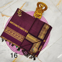 OFFRE SPÉCIALE - Sari Collection "Kalyani 2" à carreaux. Plusieurs coloris disponibles!