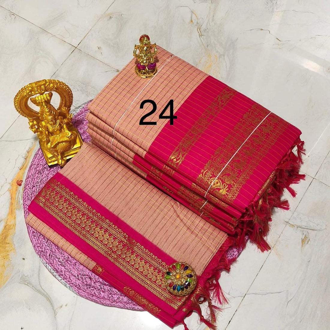 OFFRE SPÉCIALE - Sari Collection "Kalyani 2" à carreaux. Plusieurs coloris disponibles!
