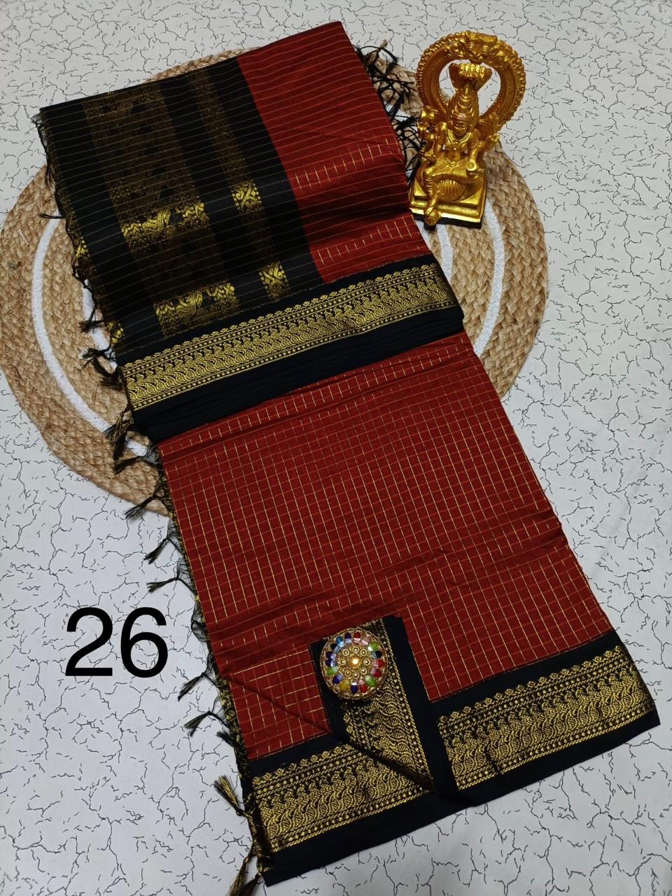 OFFRE SPÉCIALE - Sari Collection "Kalyani 2" à carreaux. Plusieurs coloris disponibles!
