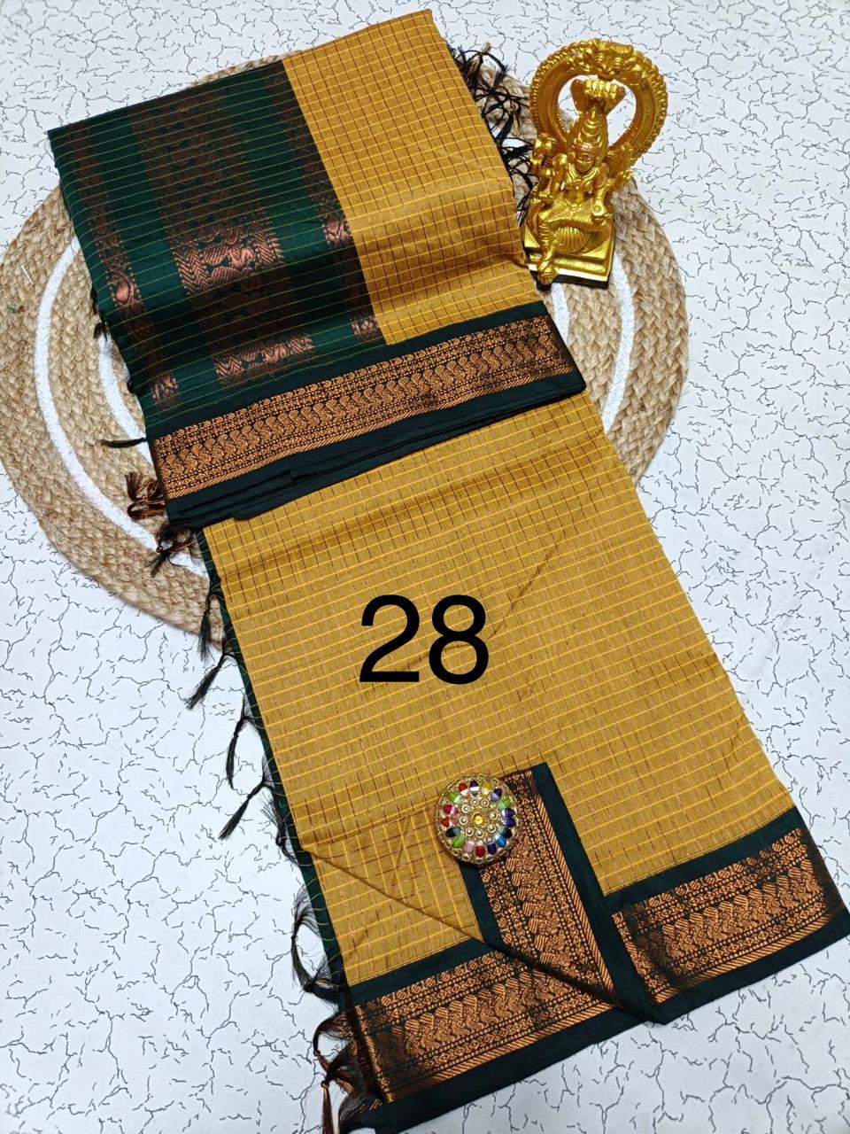 OFFRE SPÉCIALE - Sari Collection "Kalyani 2" à carreaux. Plusieurs coloris disponibles!