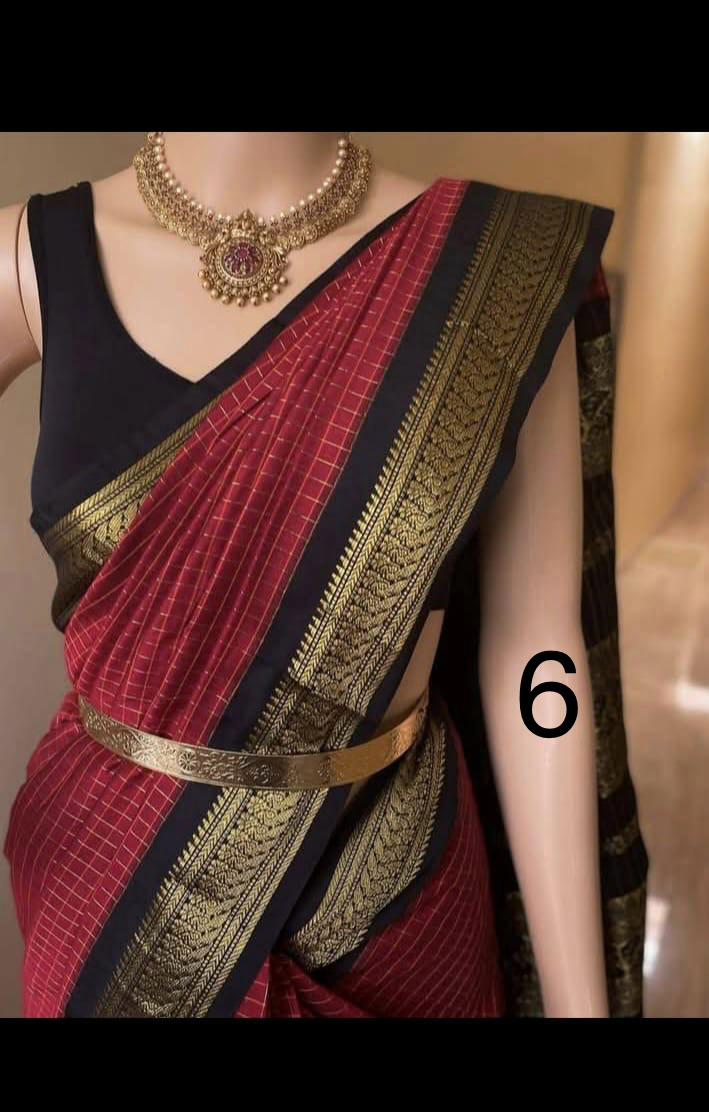 OFFRE SPÉCIALE - Sari Collection "Kalyani 2" à carreaux. Plusieurs coloris disponibles!