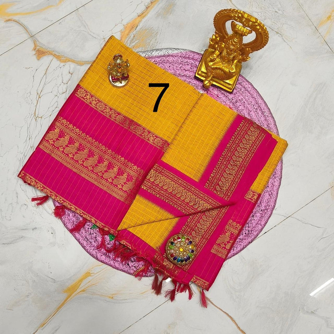OFFRE SPÉCIALE - Sari Collection "Kalyani 2" à carreaux. Plusieurs coloris disponibles!