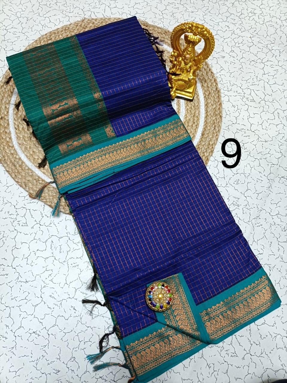 OFFRE SPÉCIALE - Sari Collection "Kalyani 2" à carreaux. Plusieurs coloris disponibles!