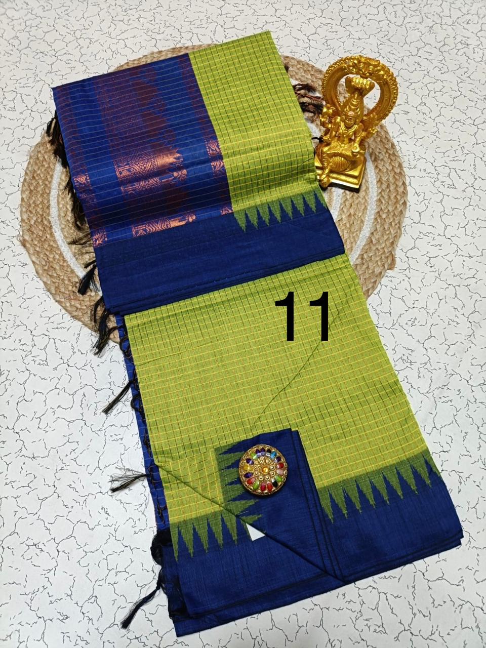 OFFRE SPÉCIALE - Sari Collection "Kalyani 2" à carreaux. Plusieurs coloris disponibles!