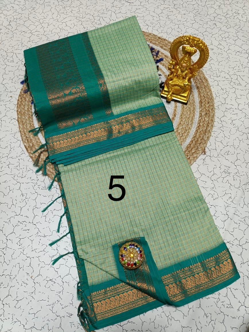 OFFRE SPÉCIALE - Sari Collection "Kalyani 2" à carreaux. Plusieurs coloris disponibles!