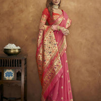 Sari "Matipa" - Rose corail