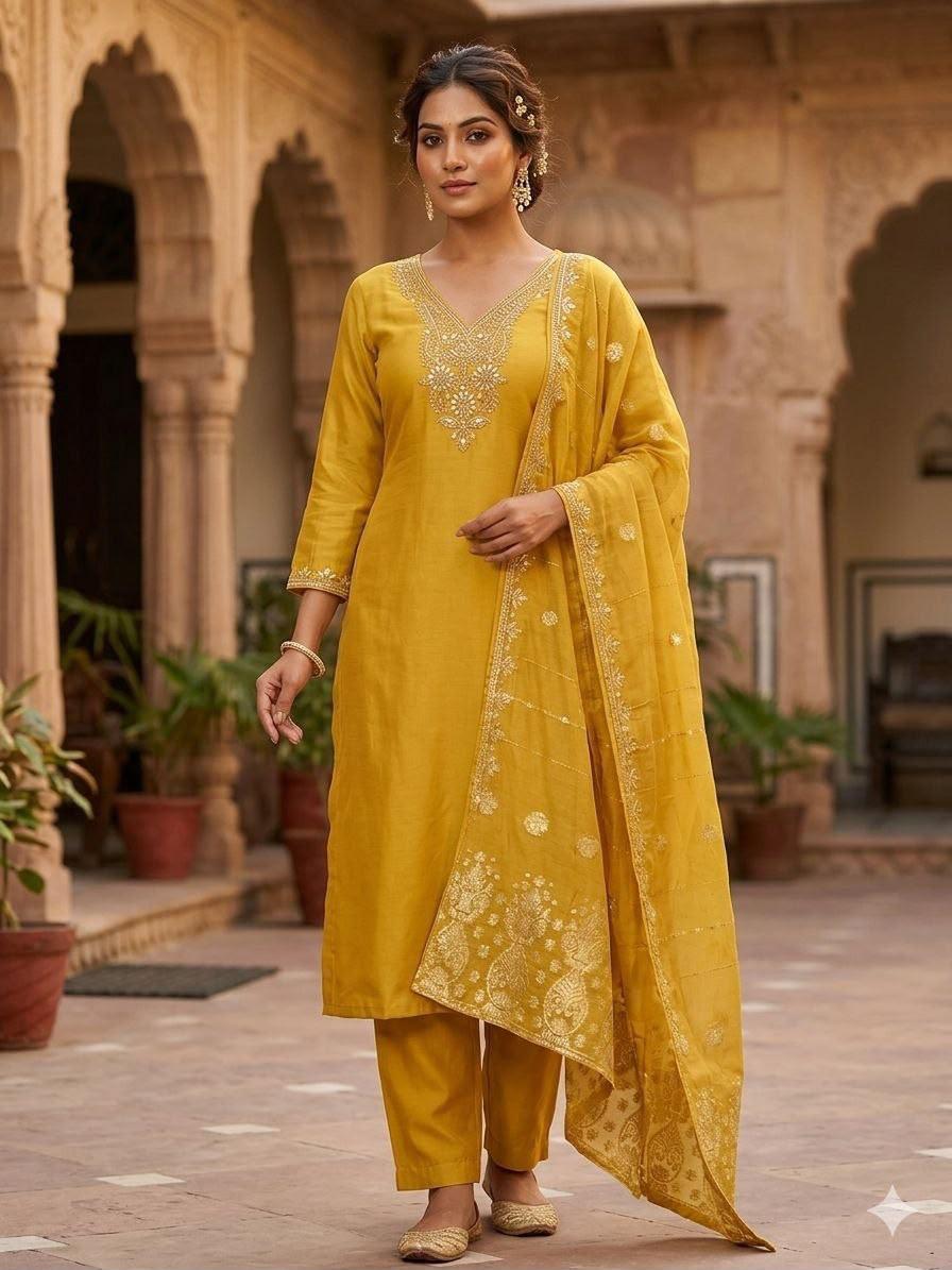 Punjabi "Malika" - Jaune taille 36