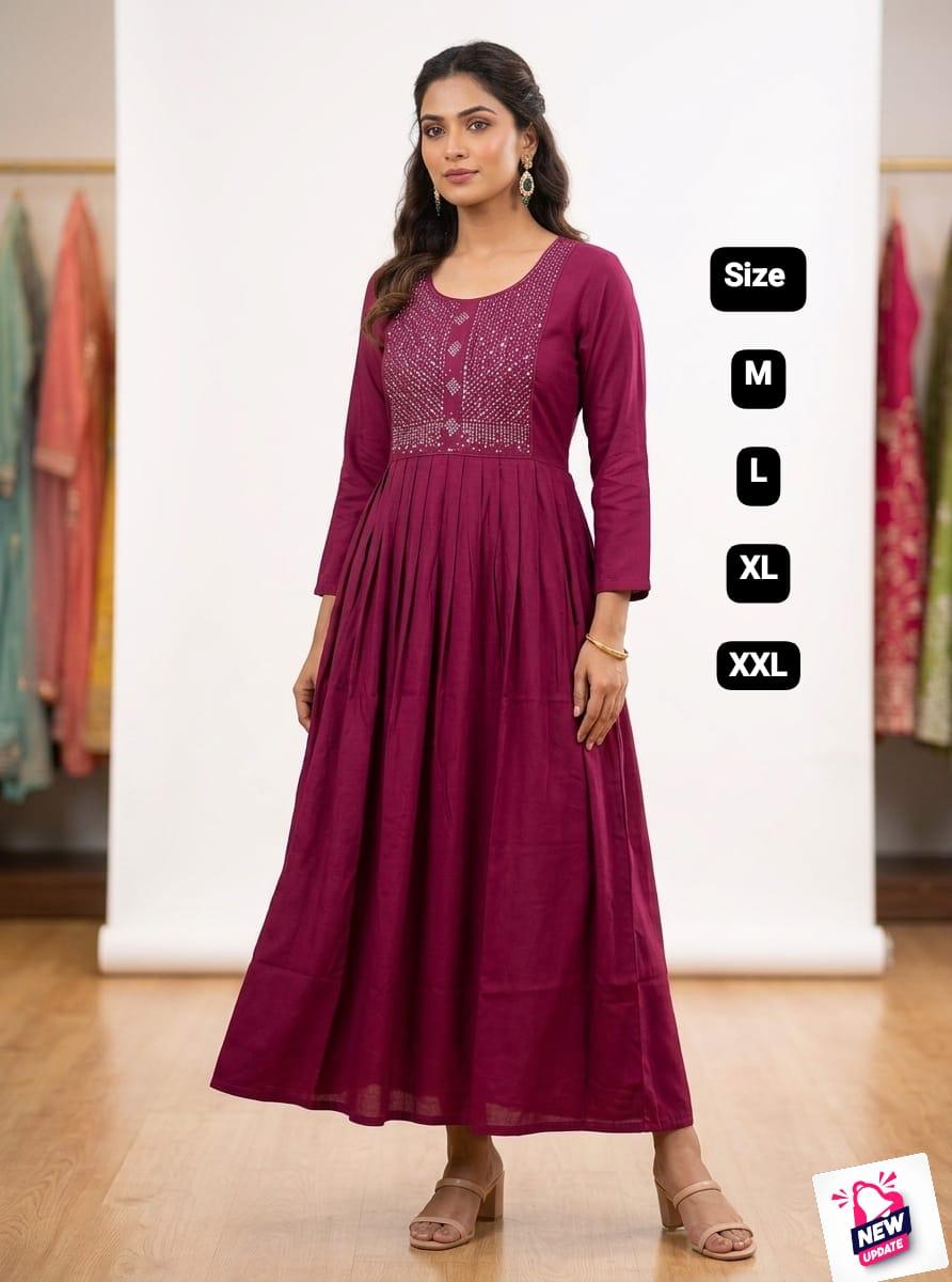 Robe tunique Collection "Mendhana"  - Prune
