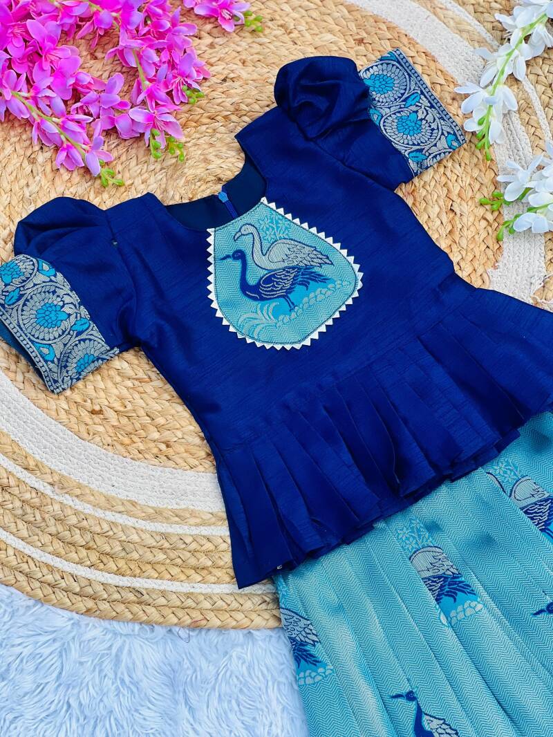 Lehenga Fille collection "Anjali" - Bleu