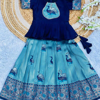 Lehenga Fille collection "Anjali" - Bleu