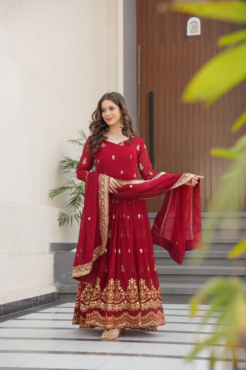 Anarkali Collection "Katalya" - Rouge bordeaux