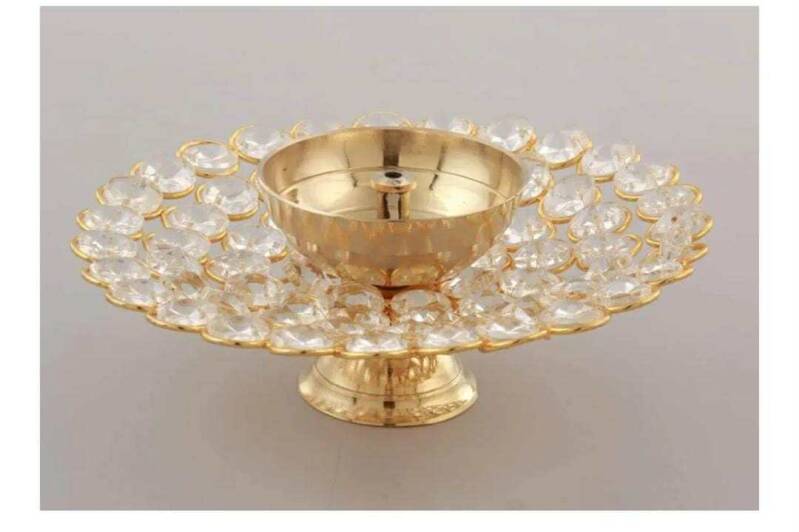 Lampe à huile ronde en cristal -