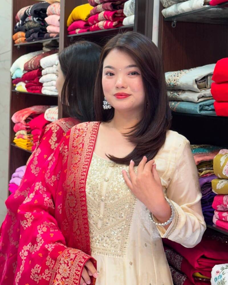 Anarkali/Robe Collection "Akshara Anarkali"  - Blanc