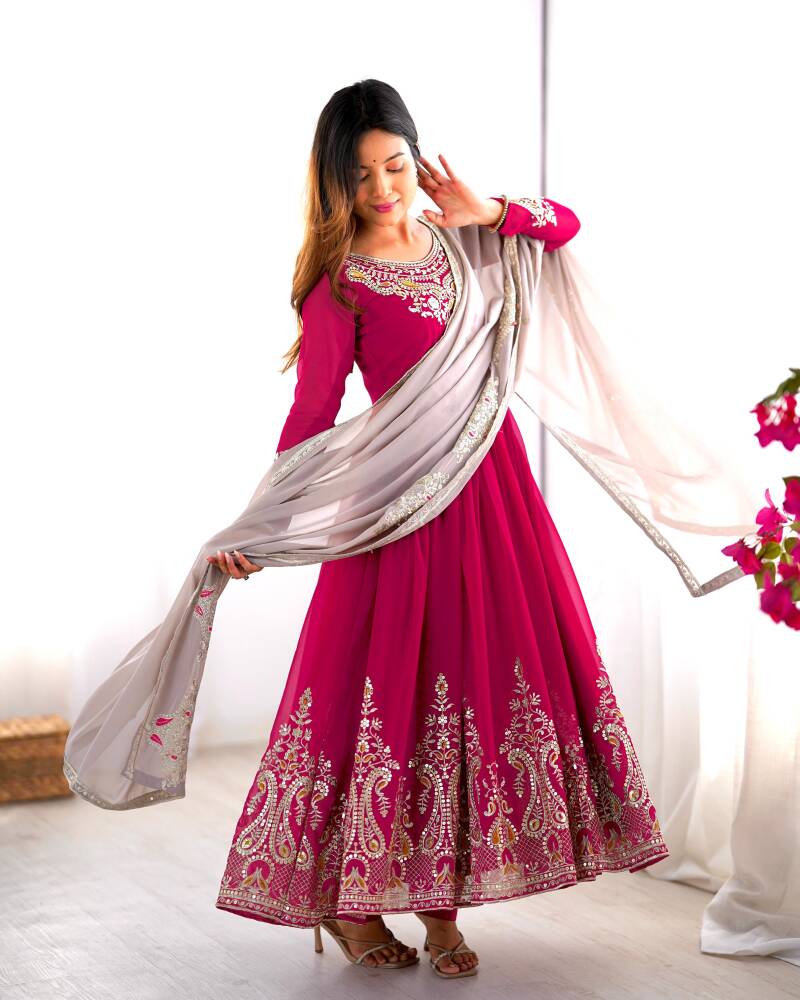Robe "Ishika" - Rose fuschia