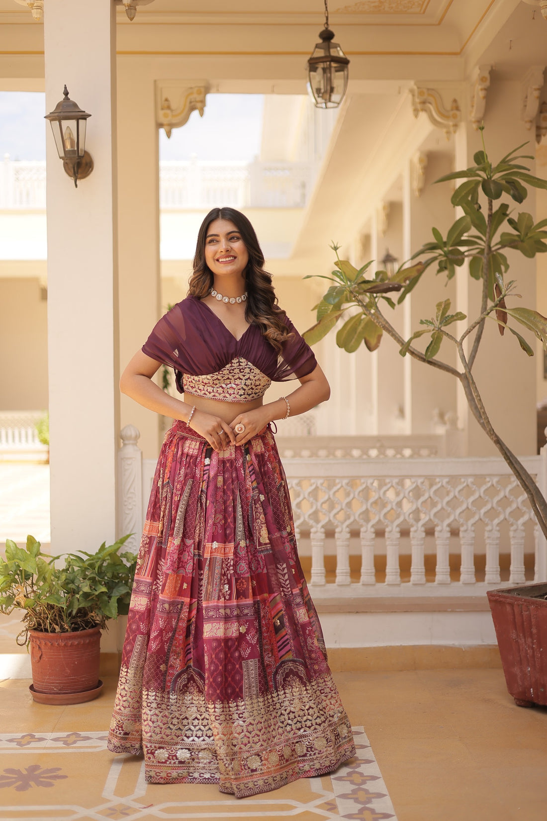 Lehenga collection "Sana" - Bordeaux/prune