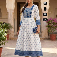 Robe tunique Collection "Mendhana"  - Blanc