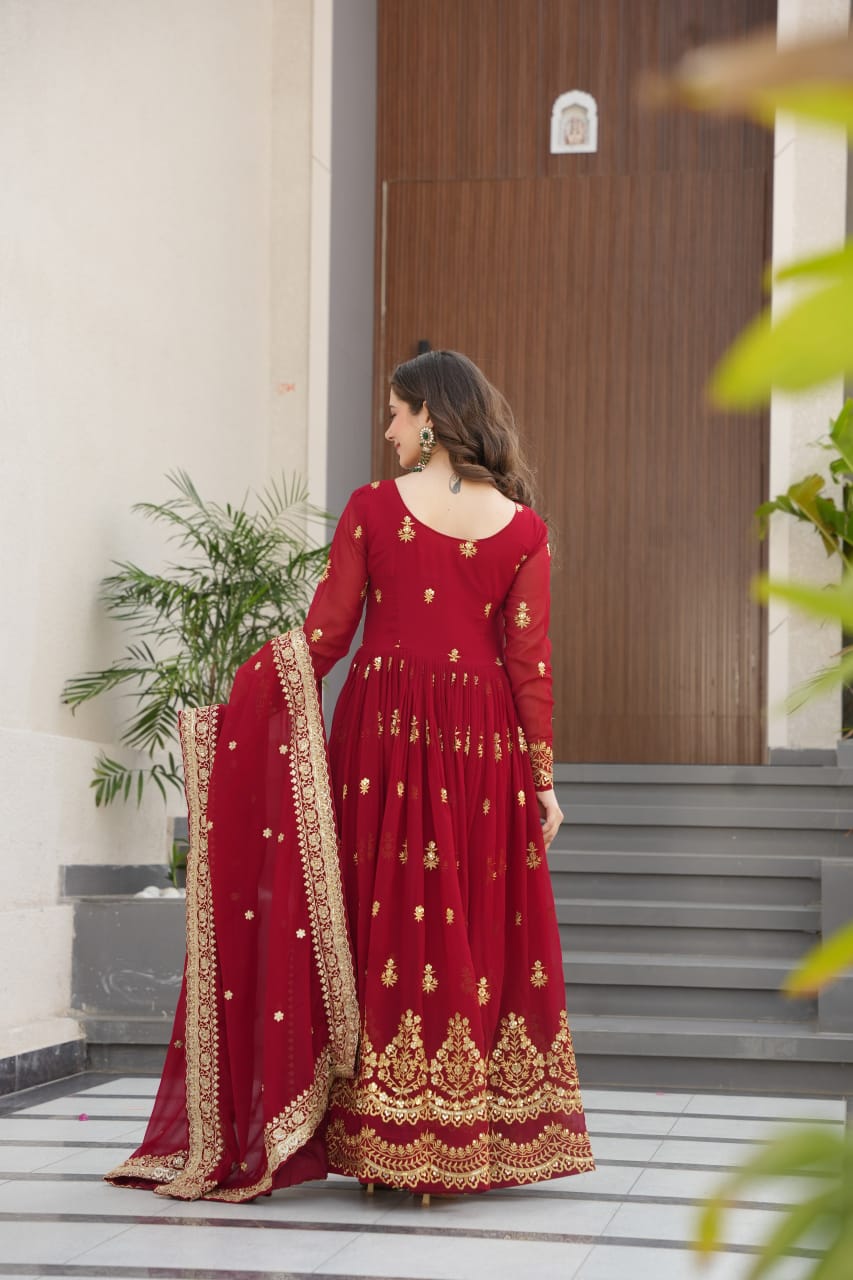 Anarkali Collection "Katalya" - Rouge bordeaux